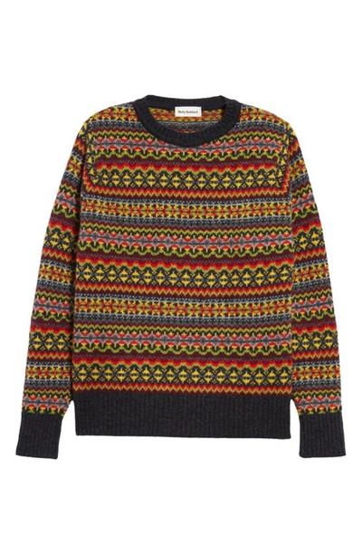 Shop Molly Goddard Oversize Fair Isle Lambswool Sweater In Grey Fairisle