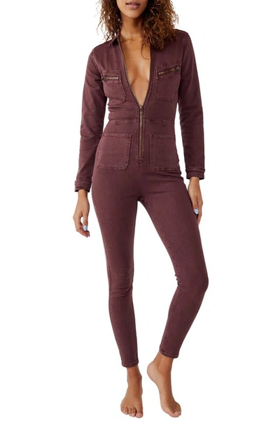 Shop Free People We The Free Lennox Long Sleeve Jumpsuit In Bitter Barks
