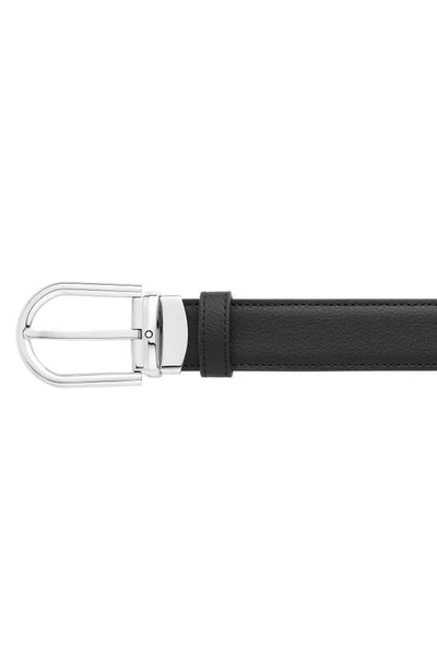Shop Montblanc Reversible Horseshoe Buckle Leather Belt In Black And Blue