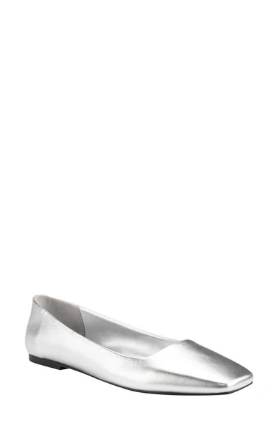 Calvin Klein Women's Nyta Square Toe Dress Flats Women's Shoes In Silver |  ModeSens