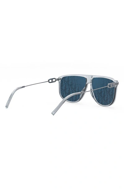 Shop Dior Cdlink S2u 63mm Square Flat Top Sunglasses In Crystal / Blue