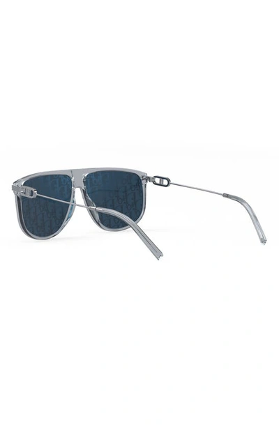 Shop Dior Cdlink S2u 63mm Square Flat Top Sunglasses In Crystal / Blue