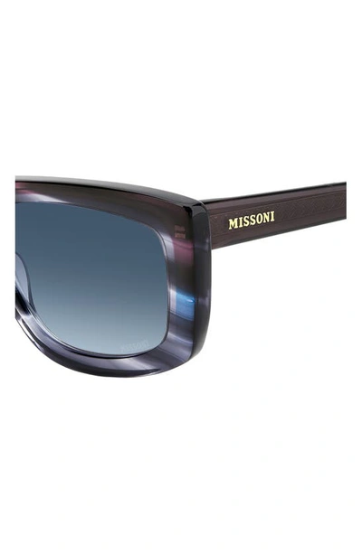 Shop Missoni 60mm Gradient Rectangular Sunglasses In Blue Violet/ Blue Shaded