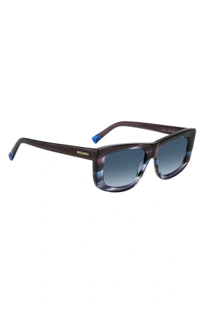 Shop Missoni 60mm Gradient Rectangular Sunglasses In Blue Violet/ Blue Shaded