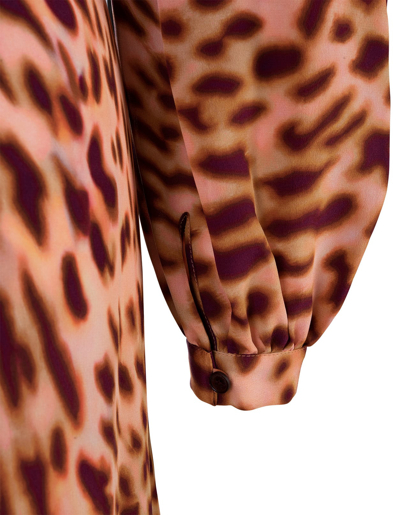 Shop Stella Mccartney Martini Pink Silk Maxi Dress With Cheetah Print