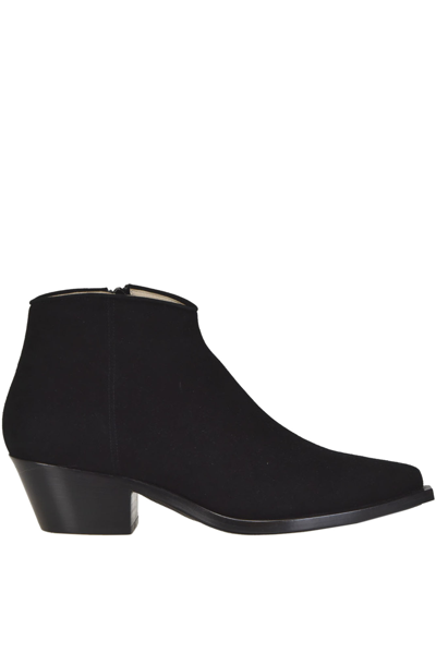 Shop Fabiana Filippi Suede Texan Ankle Boots In Black