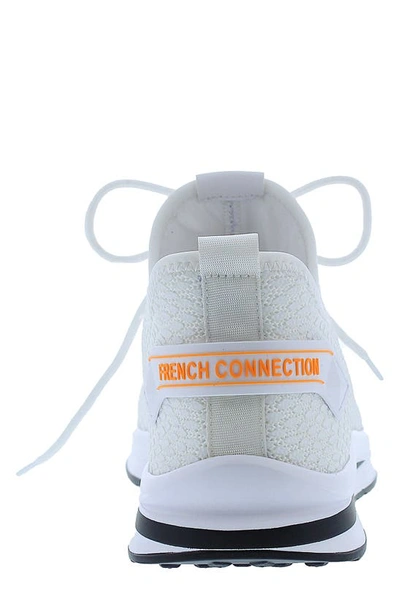 Shop French Connection Shane Snake Embossed Knit Sneaker In White