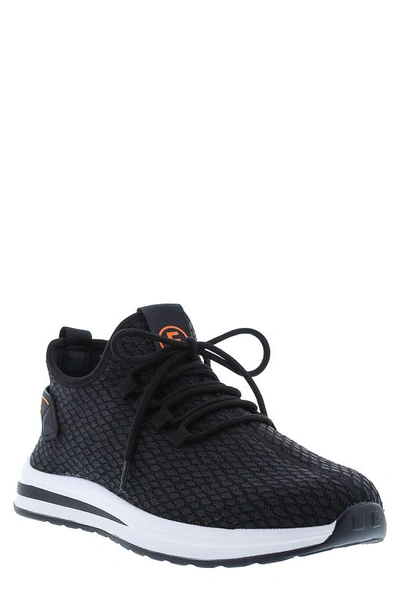 Shop French Connection Shane Snake Embossed Knit Sneaker In Black