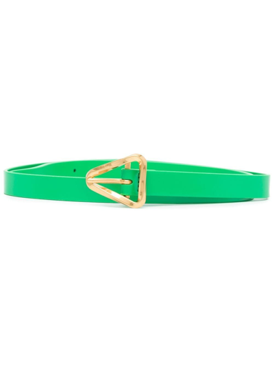 Shop Bottega Veneta Grasp Leather Belt In Green