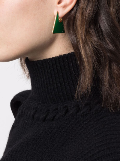 Shop Bottega Veneta Triangle-shape Earrings In Green