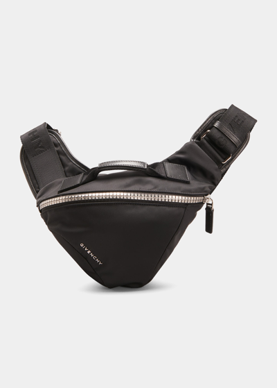 Givenchy G Zip Leather-trim Nylon Cross-body Bag In Black | ModeSens
