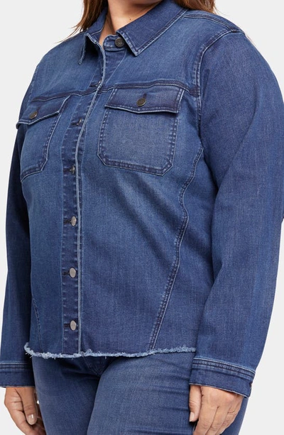 Nydj Fray Hem Denim Trucker Jacket In Rendezvous