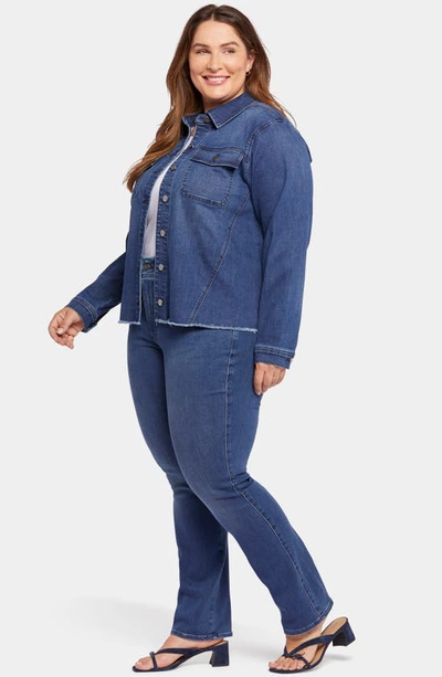 Shop Nydj Fray Hem Denim Trucker Jacket In Rendezvous