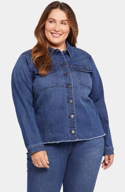 Nydj Fray Hem Denim Trucker Jacket In Rendezvous