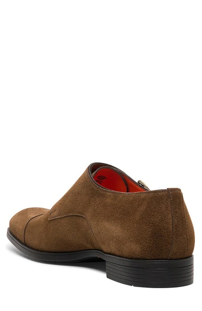 Shop Santoni Beginner Double Monk Strap Shoe In Light Brown