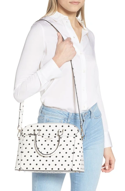 Shop Kate Spade Medium Louise Cabana Dot Leather Satchel In Optic White Multi