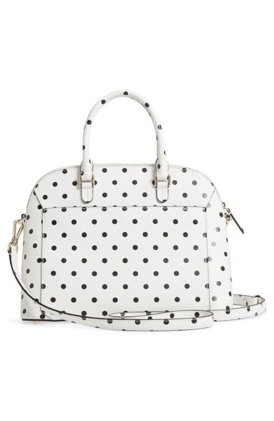 Shop Kate Spade Medium Louise Cabana Dot Leather Satchel In Optic White Multi