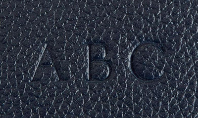 Shop Royce New York Personalized Rfid Leather Trifold Wallet In Navy Blue- Deboss