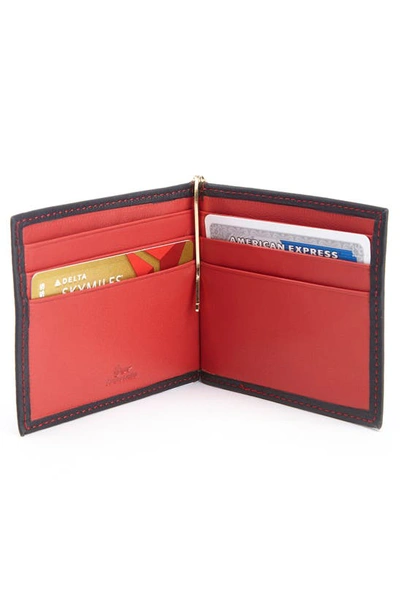 Shop Royce New York Personalized Rfid Leather Money Clip Card Case In Black/ Red- Gold Foil