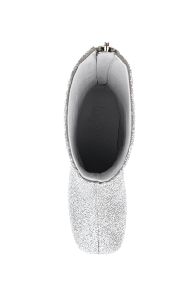 Shop Mm6 Maison Margiela Glittered Ankle Boots In Silver