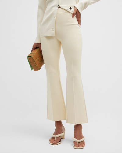 Shop A.l.c Brooklyn Flared Pinktuck Ankle Pants In Alabaster Gleam