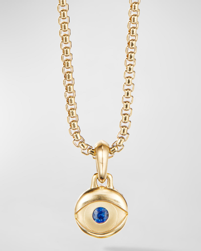Shop David Yurman Men's Evil Eye Pendant With Gemstone In 18k Gold, 14.5mm