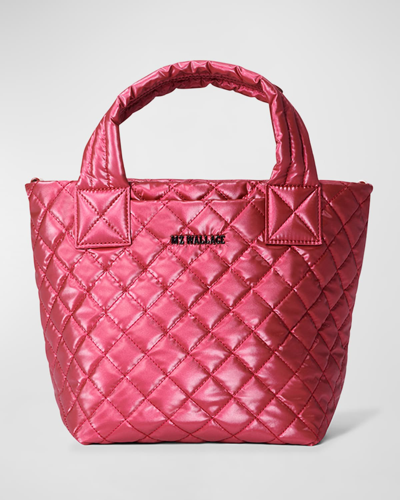 Shop Mz Wallace Metro Deluxe Mini Top-handle Bag In Dark Pink