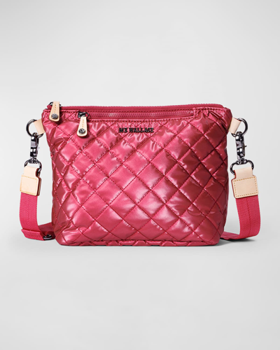 Shop Mz Wallace Metro Scout Quilted Crossbody Bag In Dark Pink