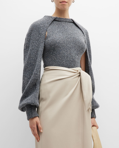 Shop Elleme Open Sleeve Sweater In Grey