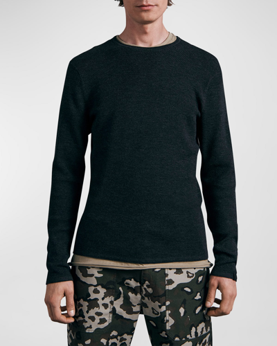 Shop Rag & Bone Men's Collin Wool Crew Sweater In Charcoal