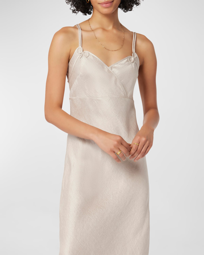 Shop Joie Surene Sweetheart Slip Dress In Silver Cloud