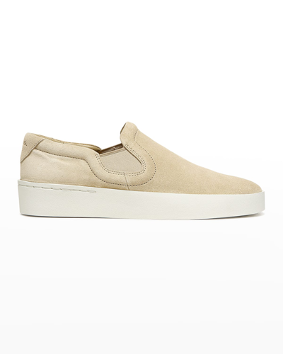 Shop Vince Pacific Suede Slip-on Sneakers In Farro