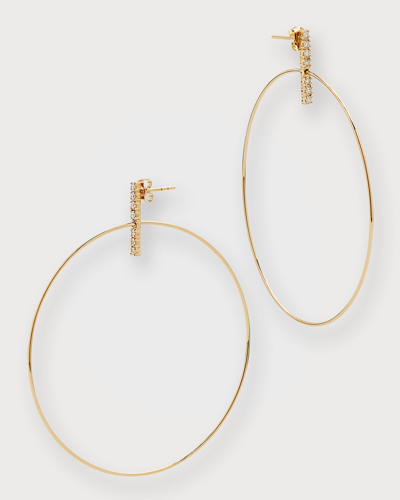Shop Lana Flawless Diamond Bar Stud Hoop Earrings, 60mm In Yg