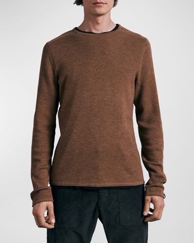 Shop Rag & Bone Men's Collin Wool Crew Sweater In Camel