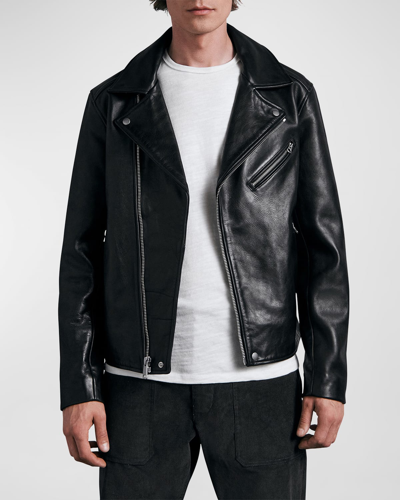 Shop Rag & Bone Men's Buzz Leather Moto Jacket In Black