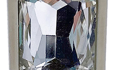Shop Adornia Rhodium Plated Crystal Cushion Cut Stud Earrings In White