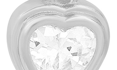 Shop Hmy Jewelry 18k White Gold Plated Crystal Heart Dangle Hoop Earrings In Metallic