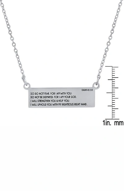 Shop Hmy Jewelry Stainless Steel Religious Bar Pendant Necklace In Metallic