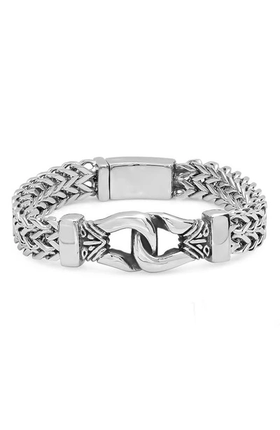 Shop Hmy Jewelry Stainless Steel Double Row Bracelet In Metallic