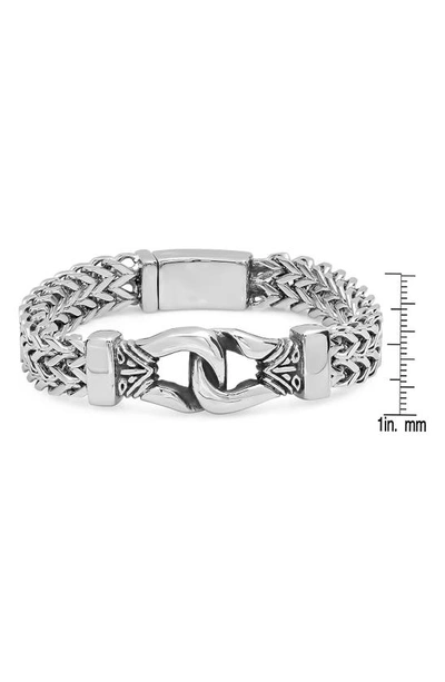 Shop Hmy Jewelry Stainless Steel Double Row Bracelet In Metallic