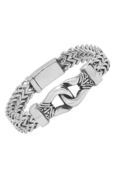 Shop Hmy Jewelry Stainless Steel Double Row Bracelet In Metallic