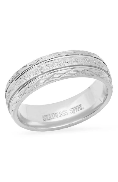 Shop Hmy Jewelry Stainless Steel Crystal Statement Ring In Silver