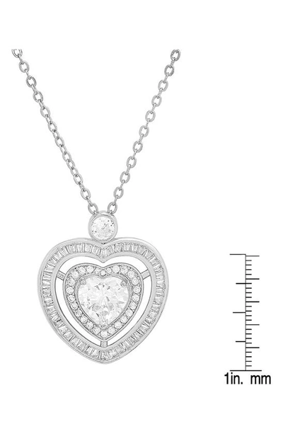 Shop Hmy Jewelry 18k White Gold Plated Crystal Heart Pendant Necklace In Metallic