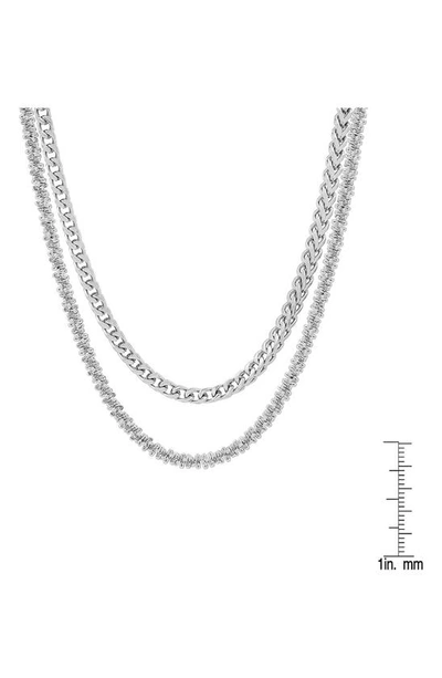 Shop Hmy Jewelry Layered Mixed Chain Necklace In Metallic