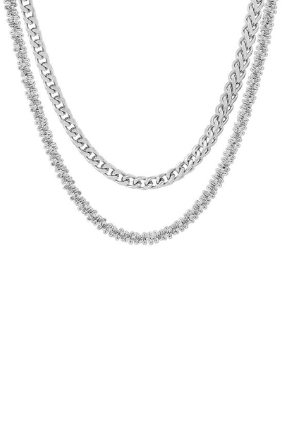 Shop Hmy Jewelry Layered Mixed Chain Necklace In Metallic
