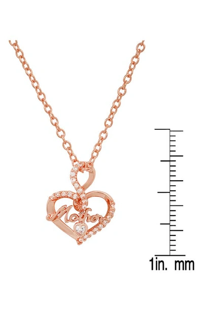Shop Hmy Jewelry Mother 18k Rose Gold Plated Heart Pendant Necklace In Pink