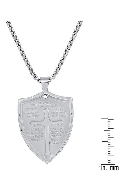 Shop Hmy Jewelry The Sheild Of Faith Pendant Necklace In Metallic
