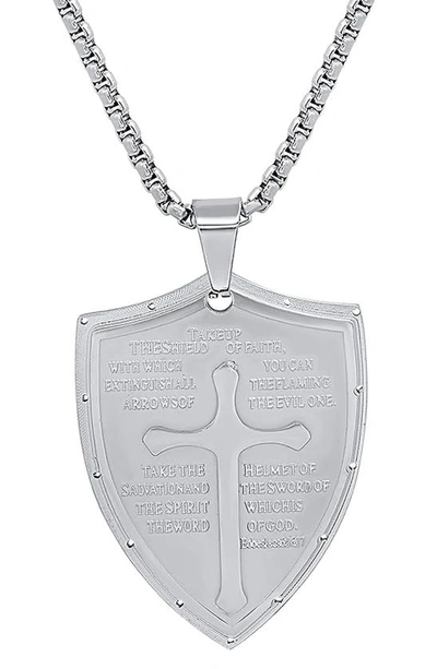 Hmy Jewelry The Sheild Of Faith Pendant Necklace In Metallic