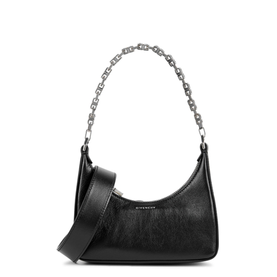 Shop Givenchy Moon Cut Out Mini Black Leather Shoulder Bag