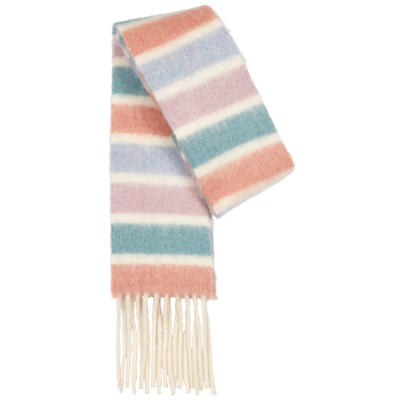 Shop Acne Studios Vesuvio Striped Alpaca-blend Scarf In Light Pink